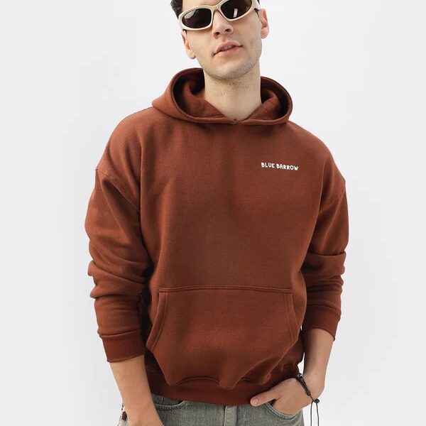 Brown Oversize Back Print Hoodie